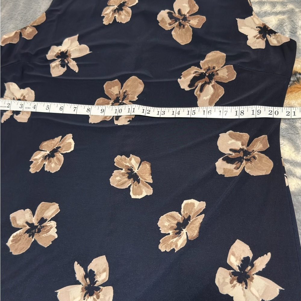 Tommy Hilfiger Navy and Beige Floral Midi Dress - Picture 5 of 5